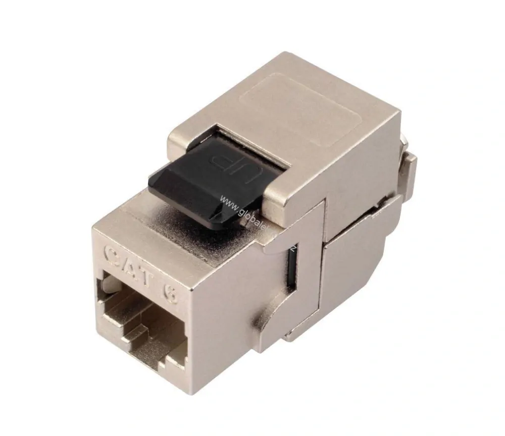 Keystone RJ45 CAT.6A 10G UTP SXKJ-10G-STP-BK-SA samořezný, stříbrný SOLARIX