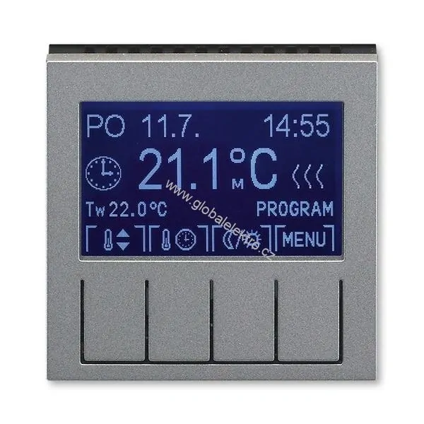 ABB 3292H-A10301 69 termostat programovatelný univerzální ovládací jednotka Ocelová/Kouřová černá Levit M