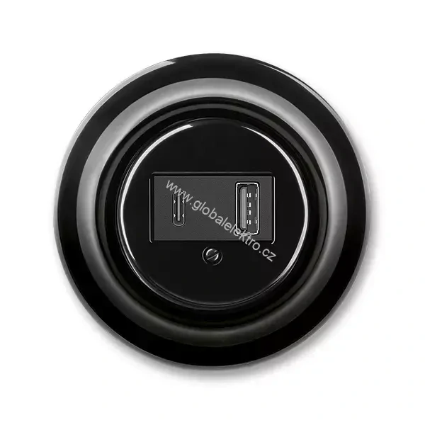 ABB 5014K-C00399 N zásuvka nabíjecí USB A+C Decento - černá