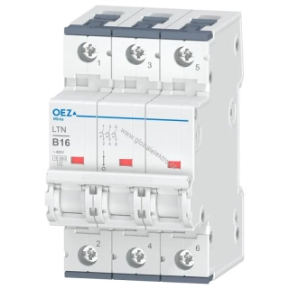 OEZ LTN-16B-3 10kA jistič 3pólový 16A OEZ Minia
