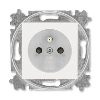 ABB 5519H-A02357 68 zásuvka jednonásobná s ochr. kolíkem a clonkami bezšroubová Perleťová/Ledová bílá Levit M