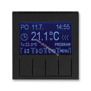 ABB 3292H-A10301 63 termostat programovatelný univerzální ovládací jednotka Onyx/Kouřová černá Levit M