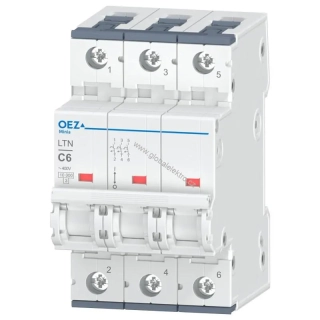 OEZ LTN-6C-3 10kA jistič 3pólový 6A OEZ Minia