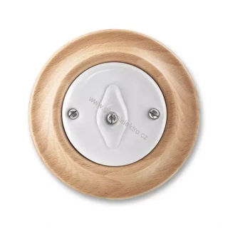ABB 3560K-C07345 50 přepínač křížový č.7 otočný Decento - bílá/přírodní buk