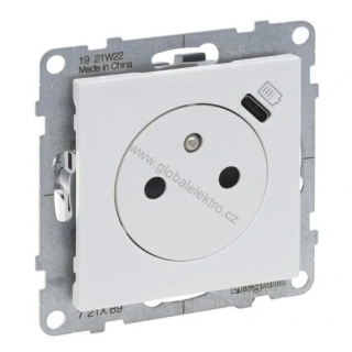 LEGRAND 721189 SUNO zásuvka 2P+T s USB-C nabíječkou, bílá