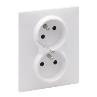 LEGRAND 721182 SUNO dvojzásuvka 2x2P+T s clonkami, bílá