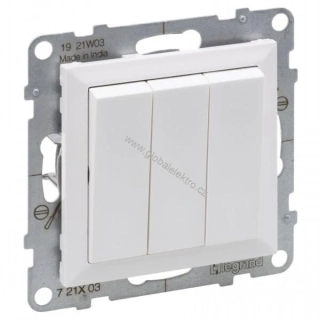 LEGRAND 721103 SUNO spínač trojitý č.1+1+1, bílá