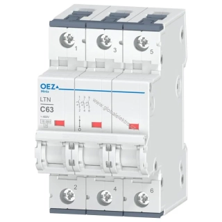 OEZ LTN-63C-3 10kA jistič 3pólový 63A OEZ Minia