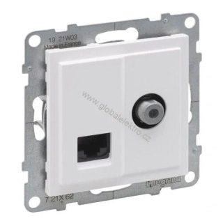 LEGRAND 721162 SUNO zásuvka kombinovaná TV+RJ45 UTP cat.6 nestíněná, bílá