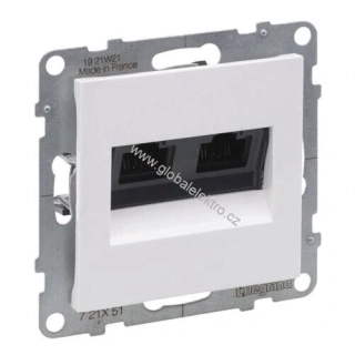 LEGRAND 721151 SUNO zásuvka komunikační 2xRJ45 UTP cat.5e nestíněná, bílá