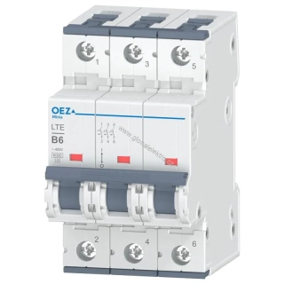 OEZ LTE-6B-3 6kA jistič 3pólový 6A OEZ Minia
