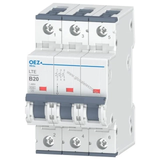 OEZ LTE-20B-3 6kA jistič 3pólový 20A OEZ Minia