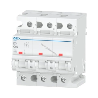 OEZ LVN-80C-3 10kA jistič 3pólový 80A OEZ Minia