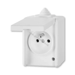 ABB zásuvka jednonásobná 5518-2929 B IP44 Praktik - bílá