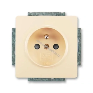 Zásuvka jednonásobná s ochr. kolíkem a clonkami 5518G-A02359 C1 krémová SWING ABB