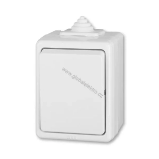 ABB ovládač zapínací tlačítko IP44 Praktik 3553-80929 B - bílý