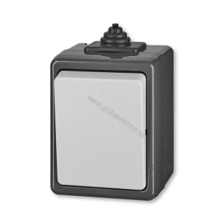 ABB ovládač zapínací tlačítko IP44 Praktik 3553-80929 S - šedý