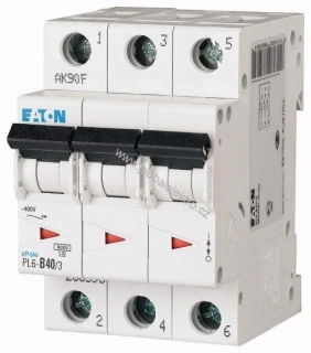 EATON PL6-C40/3 6kA jistič 3pólový 40A
