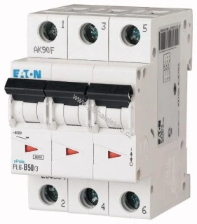 EATON PL6-C50/3 6kA jistič 3pólový 50A