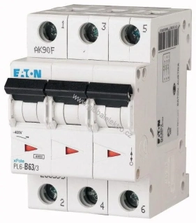 EATON PL6-C63/3 6kA jistič 3pólový 63A